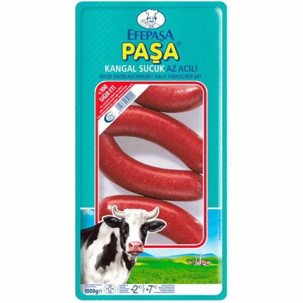Efepasa Paşa Sucuk Doux 1 kg – Kangal à l’Ail 100 % Bœuf – Image 1